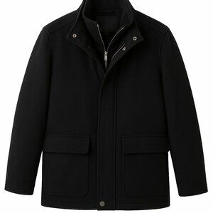 Alfani Black Wool Cashmere Blend car coat